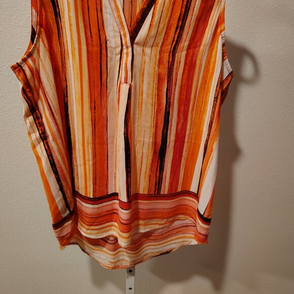 Apt. 9 Women's Tank Top Size Large Polyester Stripes Pink Sleeveless Blouse - Picture 3 of 10